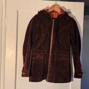 Genuine Leather Hoodie Coat Made in Uruguay